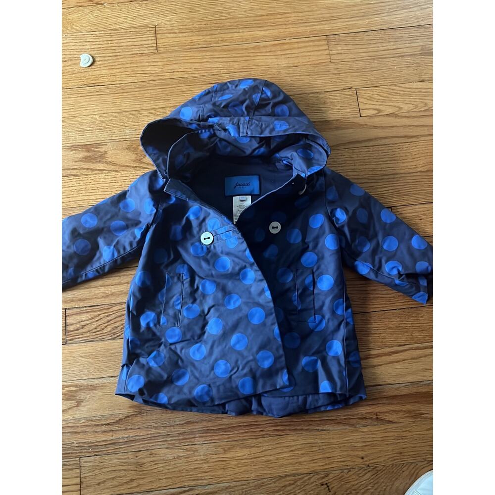 Jacadi Paris Polka Dot Jacket with Removable Hood Size 18 Months